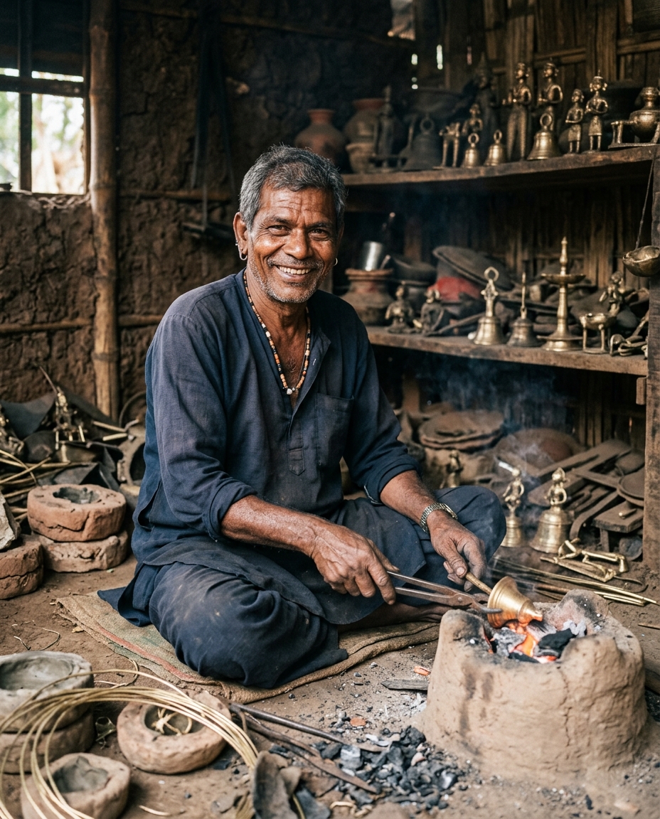 Rajan Sutar — Dhokra Casting artisan from Bastar, Chhattisgarh