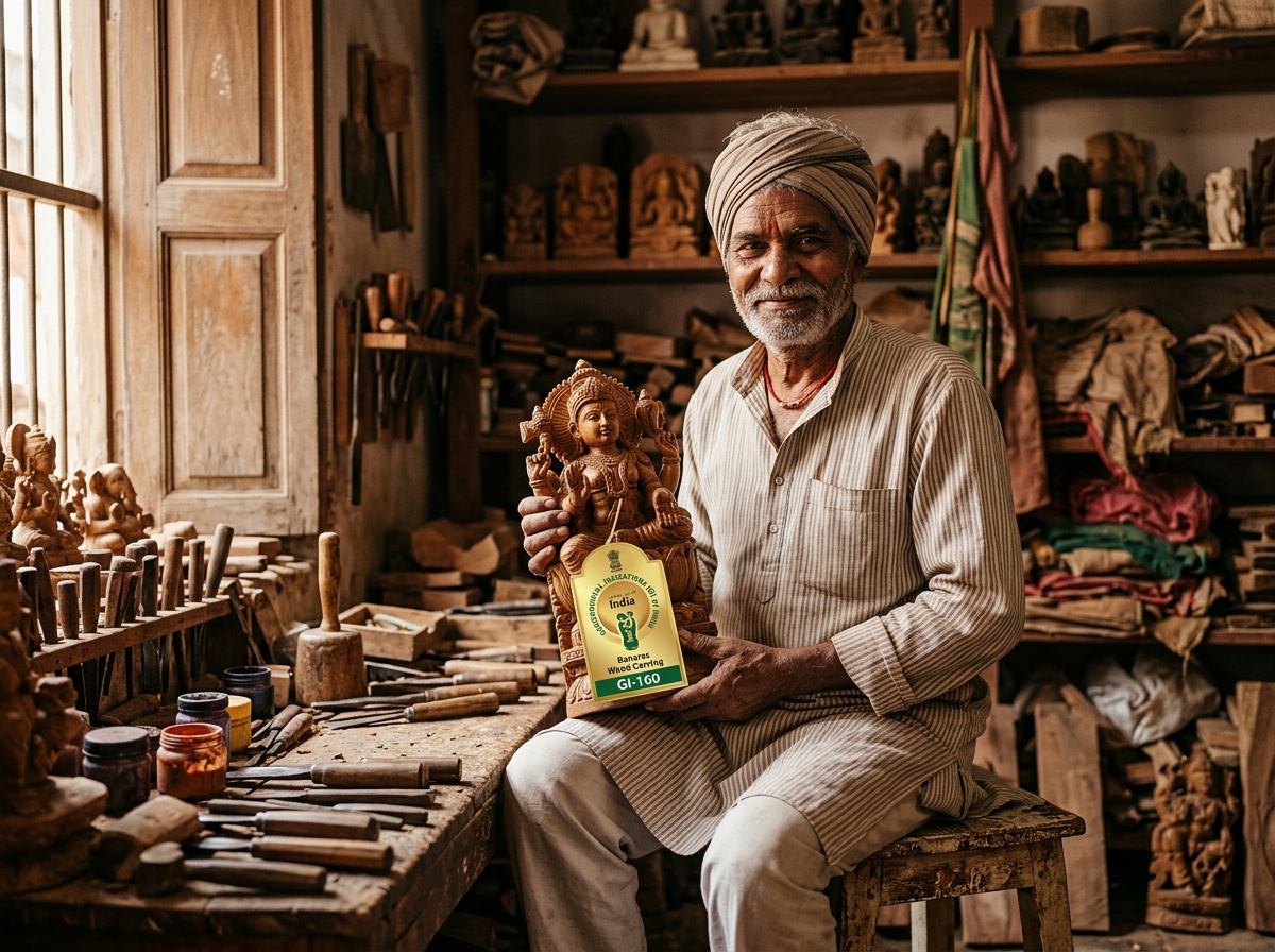 Master Artisan in Workshop with GI Authenticated Handicraft